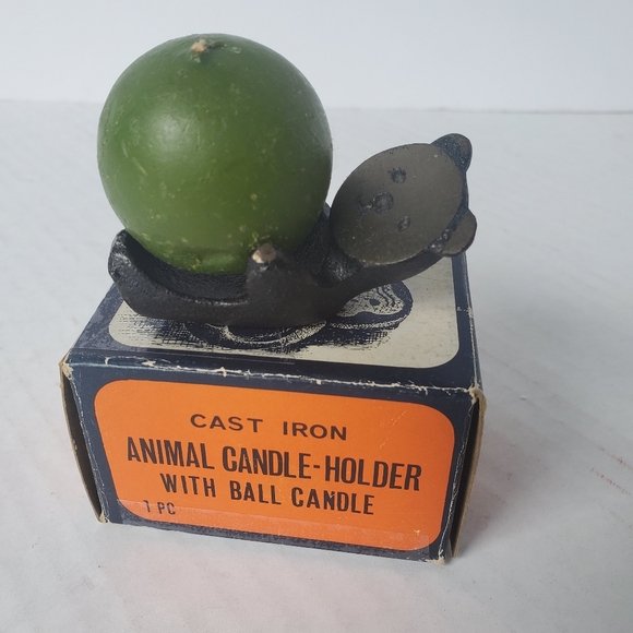 Vintage Cast Iron Animal Panda Candle-Holder - Picture 1 of 9